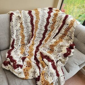 Handknit large cozy blanket